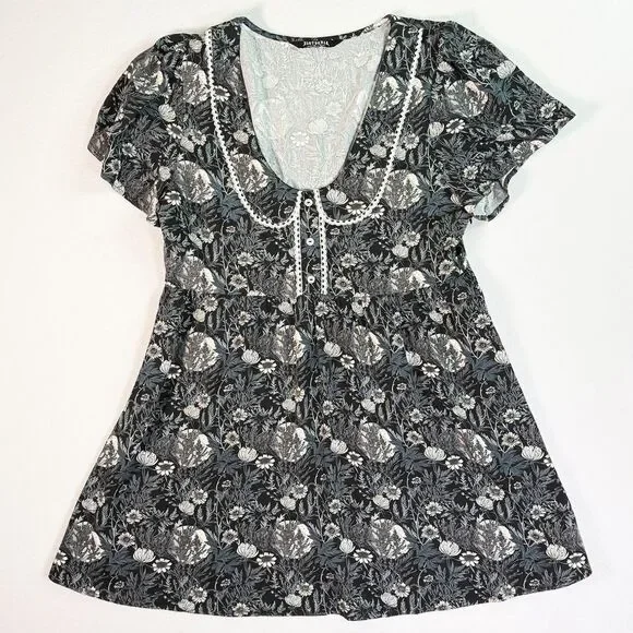 Disturbia | Nightbloom Collared Mini Dress | Sz 12 - Picture 2 of 5